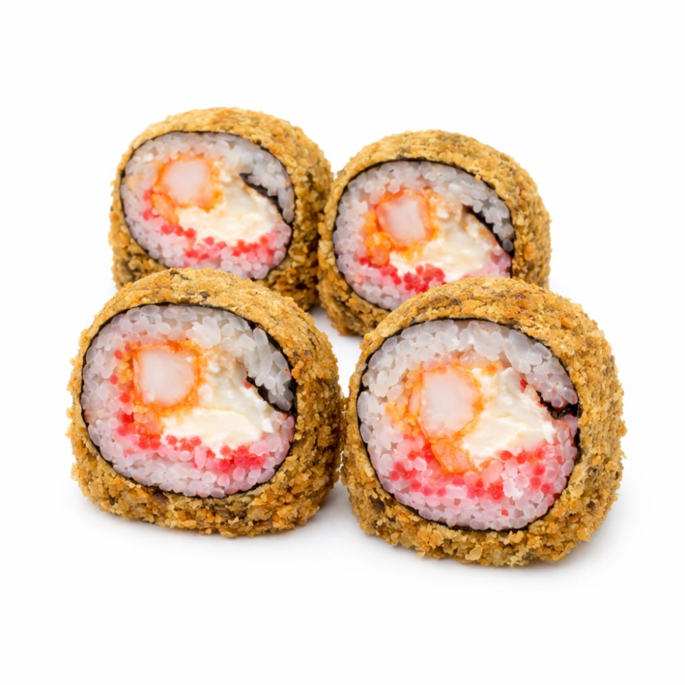 Жаренный ролл с креветками, 4шт.